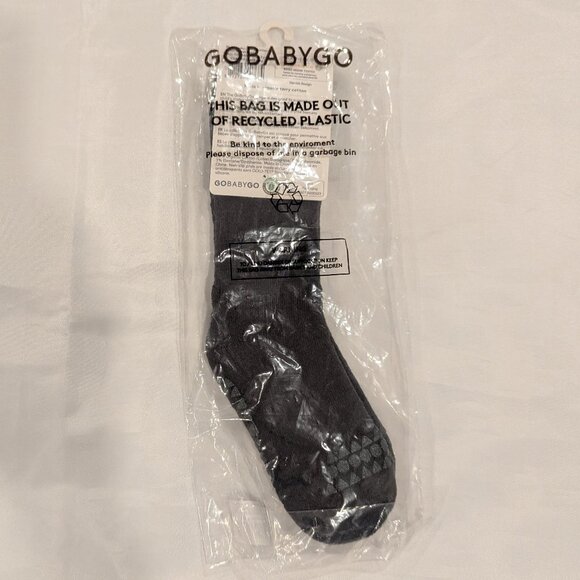 NWT GoBabyGo NonSlip Rubber Grip Tall Socks (Forest Green, Organic Cotton Terry) - Picture 8 of 9